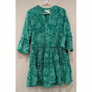 Hyacinth House Tuckernuck Green Lorelei Tiered Skirt Dress Size Small